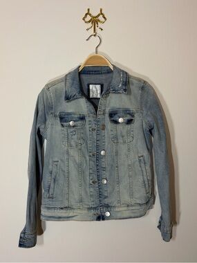 LC Lauren Conrad Light Blue Distressed Denim Jacket